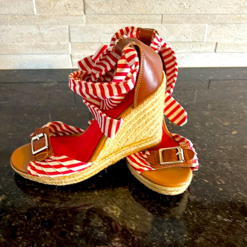 - Tommy Hilfiger wedged heels Gingham Espadrilles